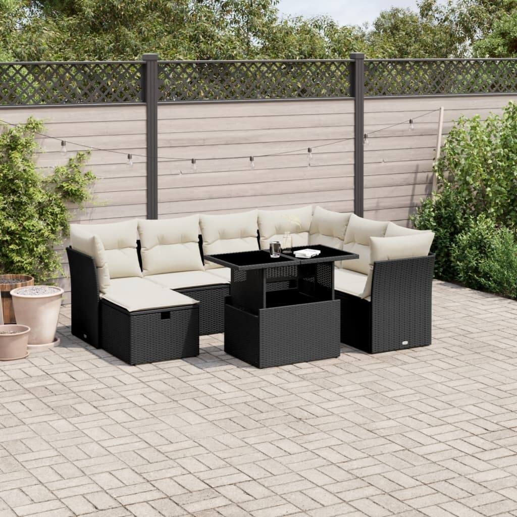 8 Piece Patio Sofa Set with Cushions - 21.7 x 39.4 x 28.7 in