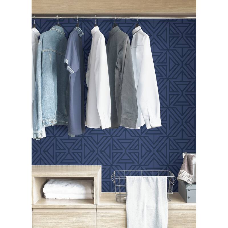 NuWallpaper Blue Linear Peel & Stick Wallpaper