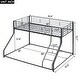 preview thumbnail 3 of 9, Industrial Modern Metal Floor Bunk Bed, Twin XL over Queen, Sturdy Construction & Safety Guaranteed, Black