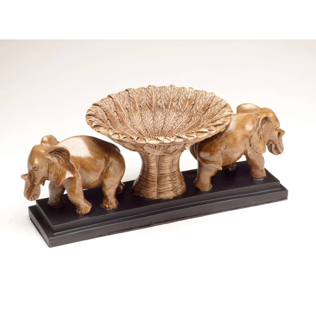 Aa Importing Two Elephants Bowl - 6 X 15 X 6.75 inches