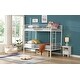 preview thumbnail 11 of 28, Elegant Twin Over Twin Bunk Bed, Metal Structure Bedframe with Safety Guardrails, 2 ladders and Space Saving Design, White
