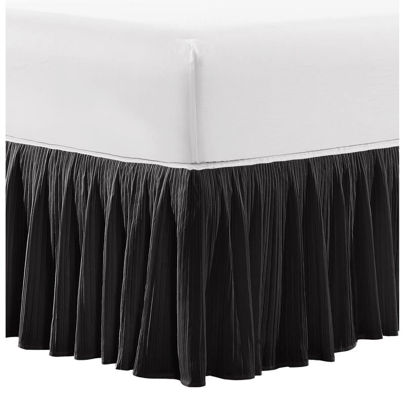 Serenta 18 Inch Drop Diamond Square Matching Bed Skirt - Queen - Jet Black
