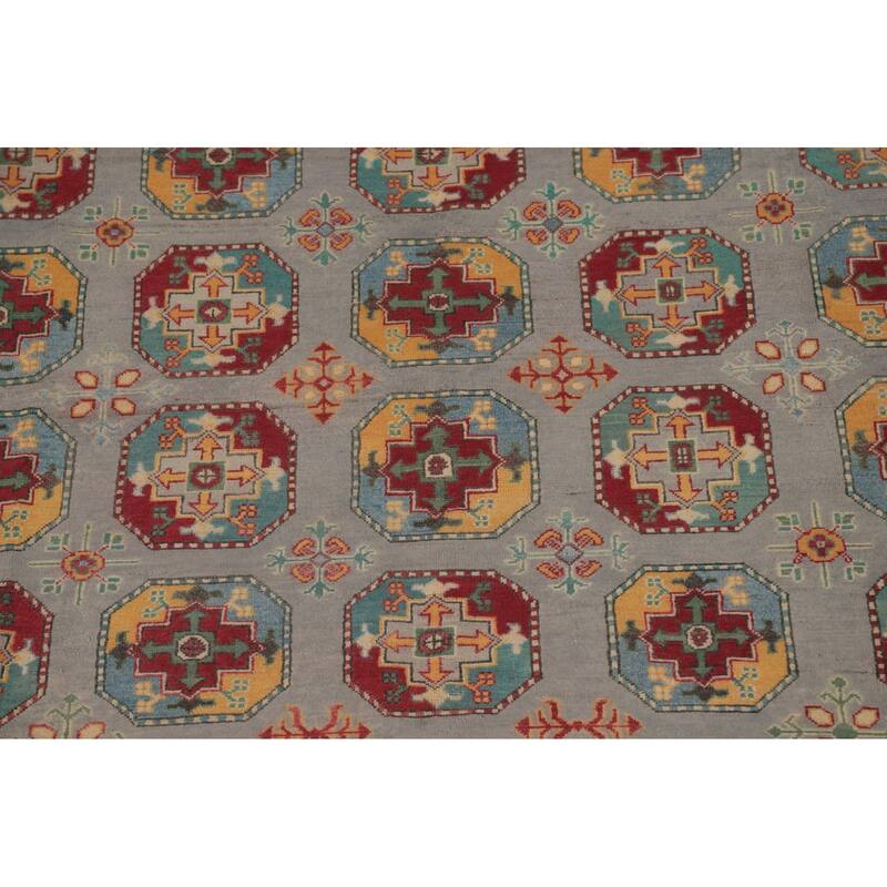 All-Over Geometric Kazak Oriental Area Rug Wool Carpet - 8'5" x 11'9"