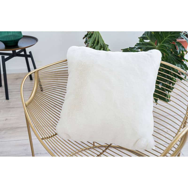 Faux Rabbit Collection Solid Square Pillow - (20" x 20")