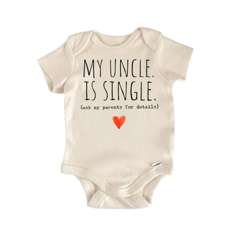 Uncle - Baby Boy Girl Clothes Infant Bodysuit Funny Cute Newborn - White - Newborn
