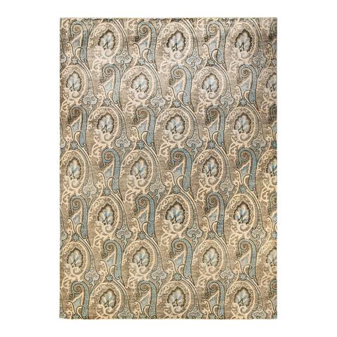 Overton Suzani One-of-a-Kind Hand-Knotted Area Rug - Light Gray, 10' 0" x 14' 2" - 10' 0" x 14' 2"