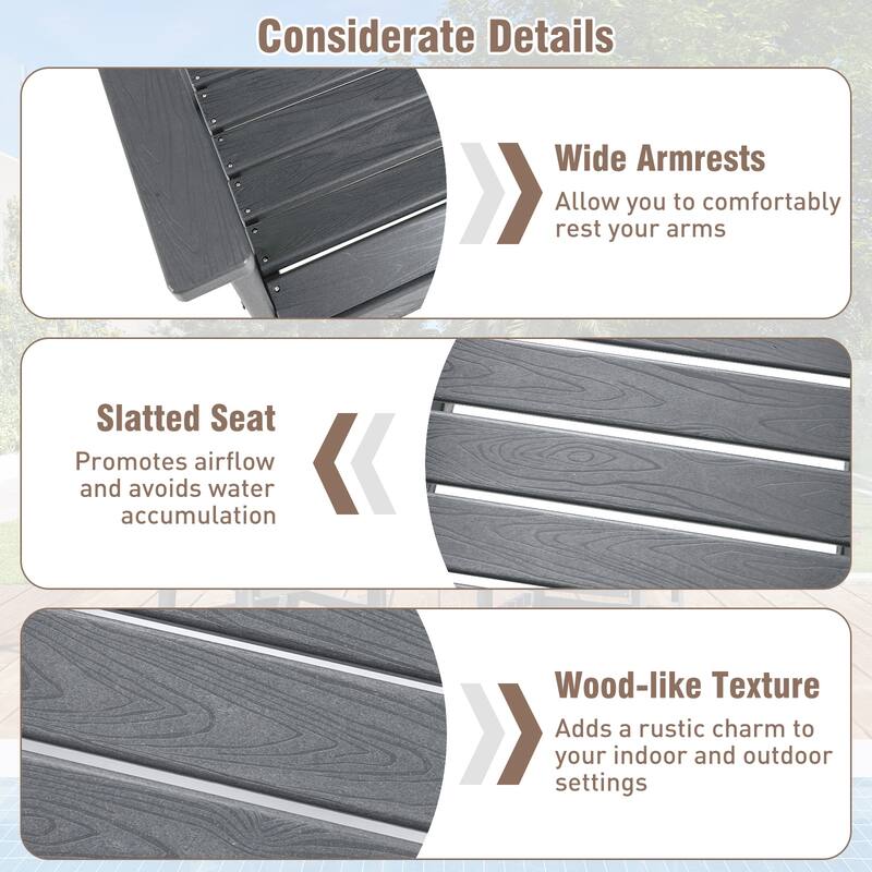 Gymax 6PCS Patio Dining Bench Set Outdoor HDPE Weather Resistant Table