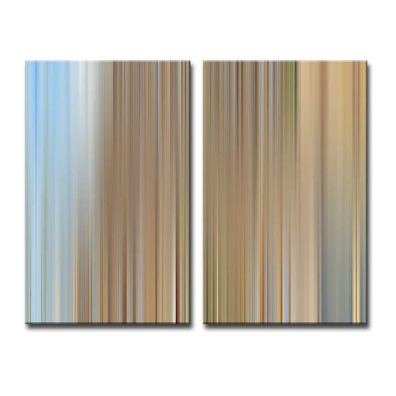 Blur Stripes XXV' 2-Piece Wrapped Canvas Wall Art Set