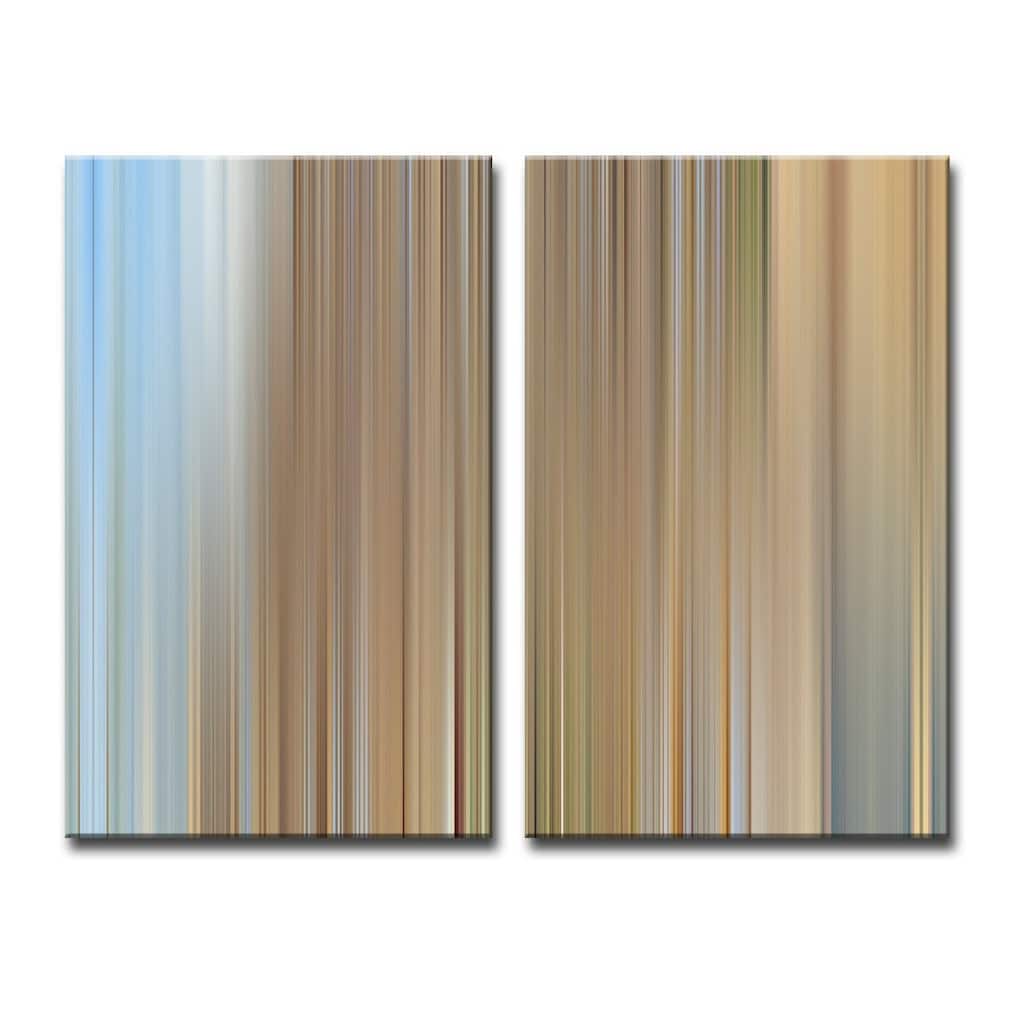 Blur Stripes XXV' 2-Piece Wrapped Canvas Wall Art Set