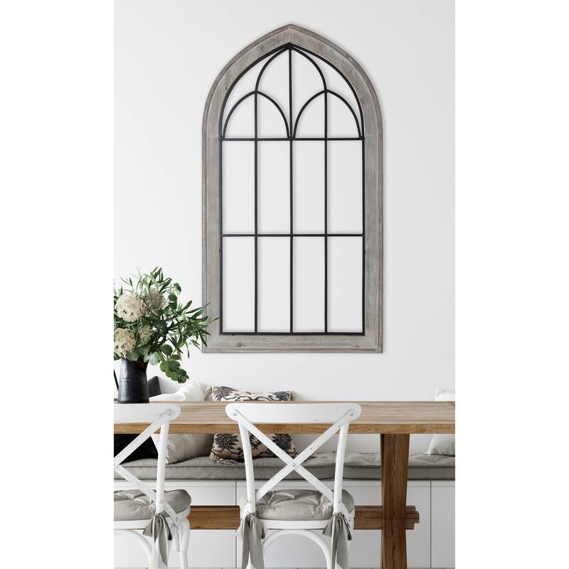 Kate and Laurel Rennel Wood Window Pane Arch Wall Decor