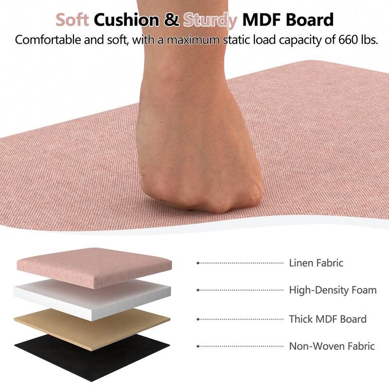 15" Tall Foldable Storage Ottoman Lift-Top Lid & Carry Handle Multi Functional Footrest Shoe Bench Coffee Table for Living Room