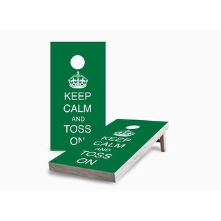 Keep Calm and Toss On Corn Hole Board Set w Case & Lights