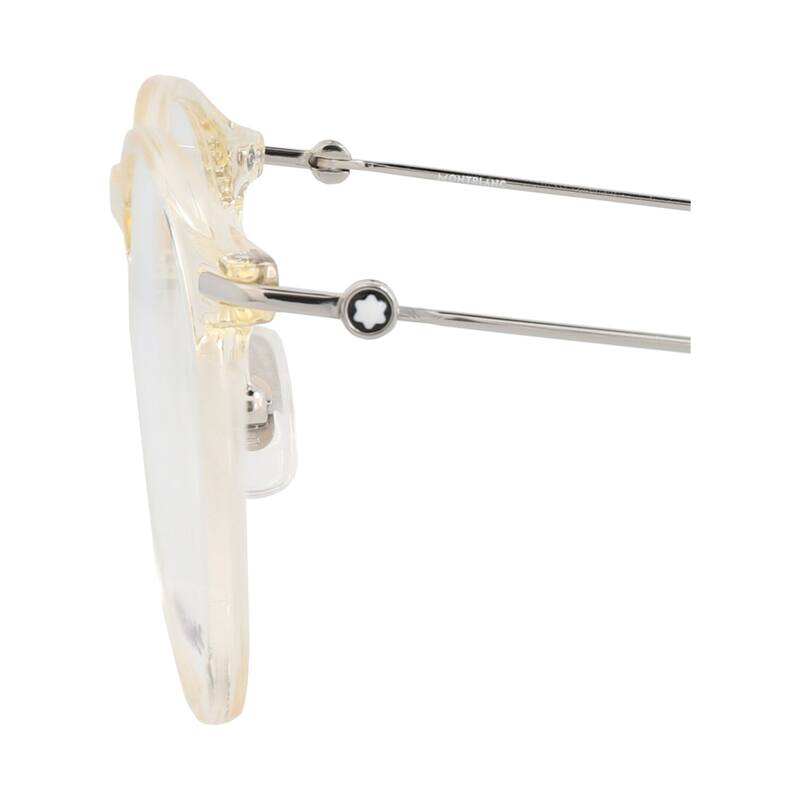 Montblanc Round-Frame Injection Optical Frames - Beige Silver Transparent