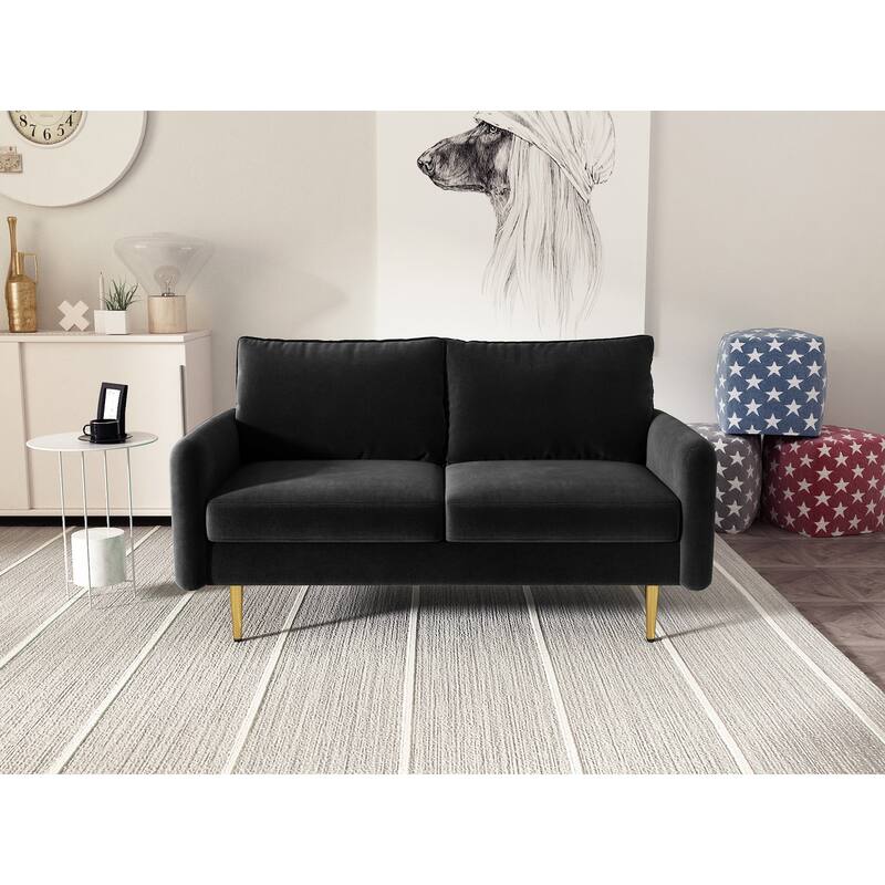 58'' Velvet Square Arm Loveseat
