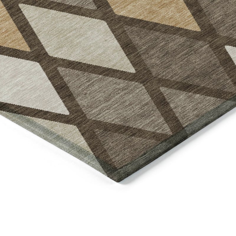Machine Washable Indoor/ Outdoor Chantille Diamond Prism Rug