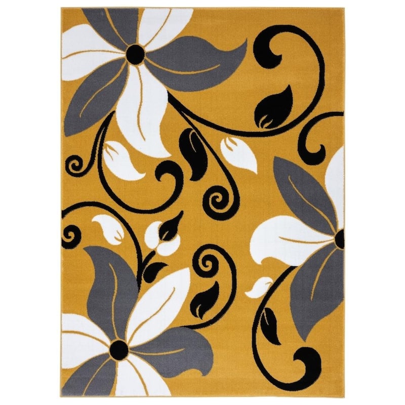 LUXE WEAVERS Modern Floral Area Rug, Medium Pile, Stain-Resistant Rug