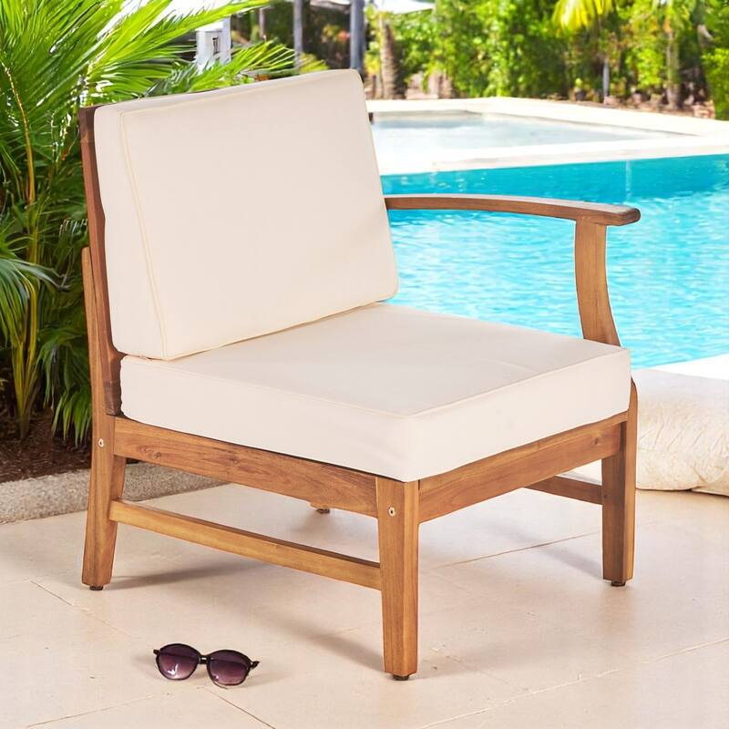2-Piece Acacia Wood Outdoor Sofa Set with Coffee Table and Water-Resistant Cushions - Patio Seating with Removable Covers