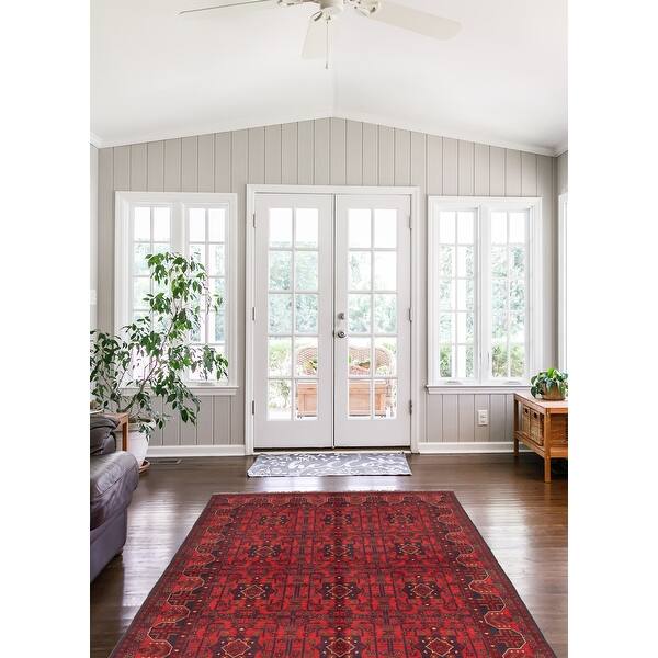 364409 Hand-Knotted Wool Rug Bedroom Finest Khal Mohammadi Bordered Red Rug 5'10 x 7'10 eCarpet Gallery Area Rug for Living Room 364409 Hand-Knotted Wool Rug Bedroom Finest Khal Mohammadi Bordered Red Rug 5'10 x 7'10 eCarpet Gallery Area Rug for Living Room