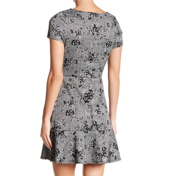 Shop The Vanity Room Gray Womens Size Medium M Jacquard Shift Dress Overstock 28361789