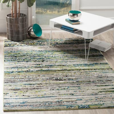 SAFAVIEH Porcello Neri Modern Abstract Rug - Cream/Green - 8' x 10'