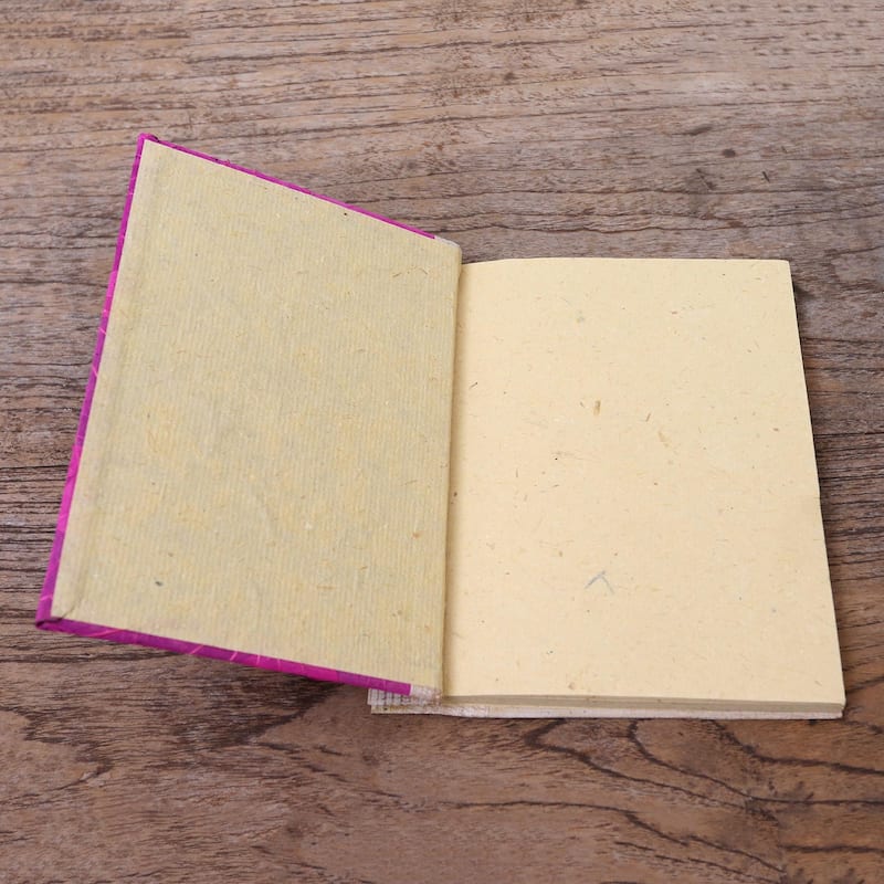 Novica Handmade Tortoise Thoughts In Pink Natural Fiber Journal