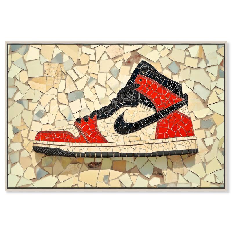 Mosaic Sneaker Canvas by Art Remedy - Silver - 15" x 10"