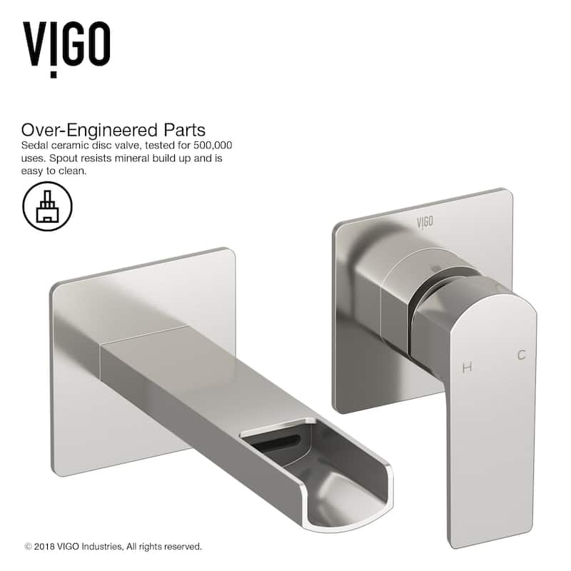 VIGO Atticus 5" H Single Handle Wall Mount Bathroom Faucet