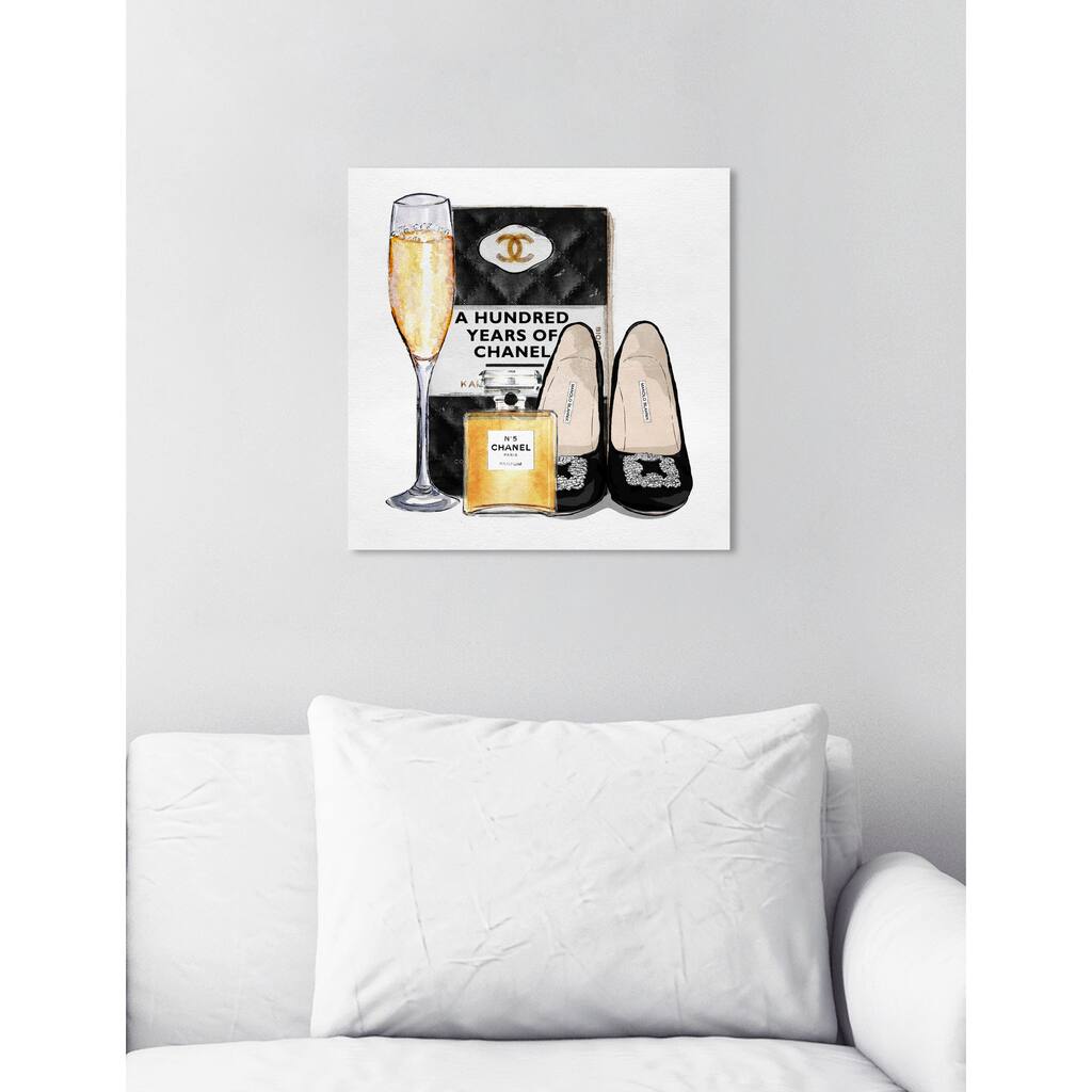 Oliver Gal 'Elegant Reading Essentials' Fashion and Glam Wall Art Canvas Print - Black, Gold