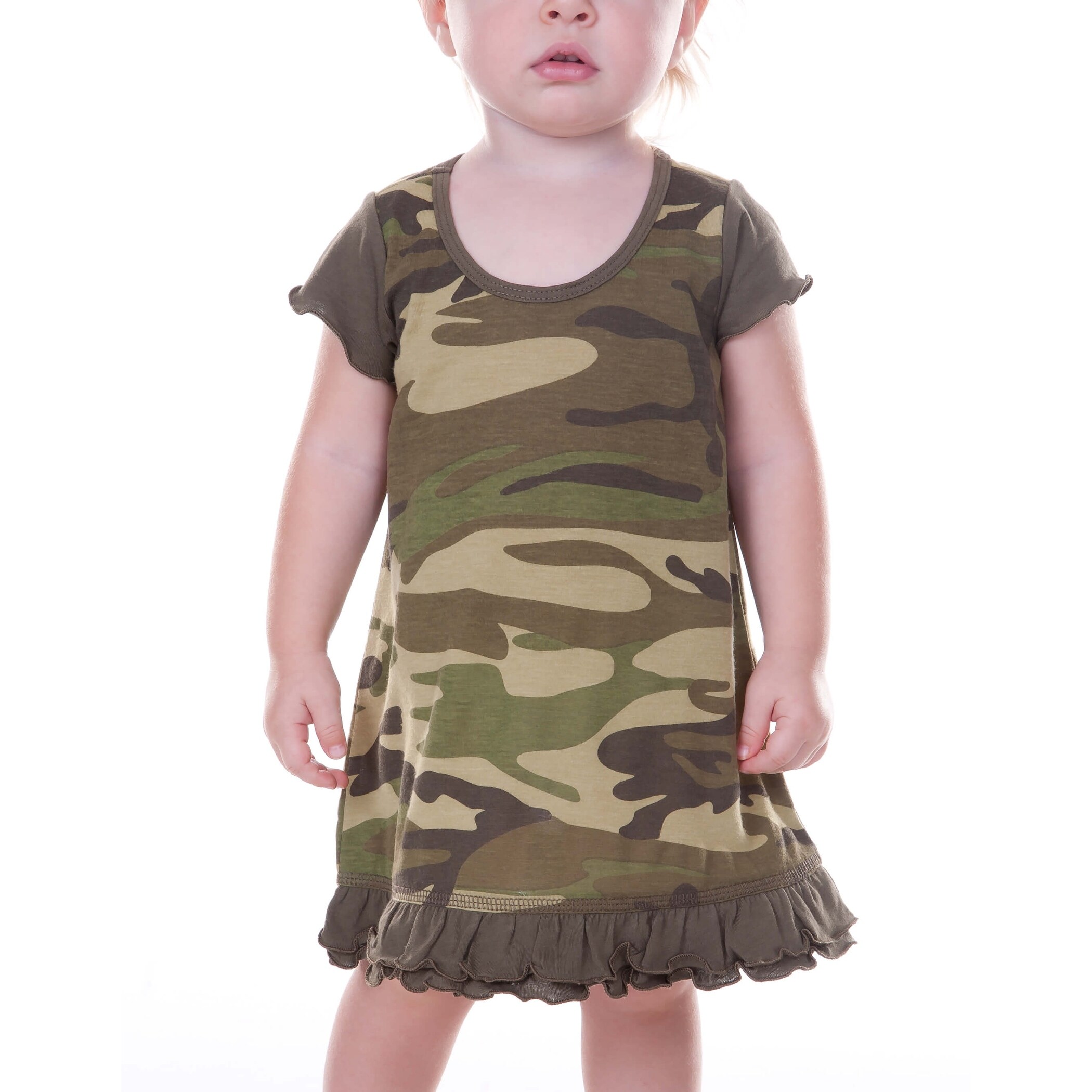 Shop Kavio Infants Girls Camouflage A Line Short Sleeve Dress