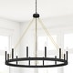 preview thumbnail 37 of 41, Update 12-light 40In Modern Farmhouse Wagon Wheel Chandelier Aged Zinc & Satin Brass
