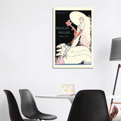 iCanvas "Moulin Rouge Music Hall Programme - Paris Qui Tourne, 1920s" by Charles Gesmar Canvas Print