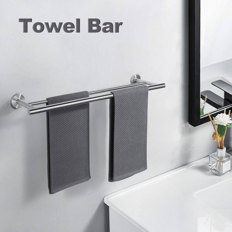 WOWOW Wall Mounted Stainless Steel Double Towel Bar