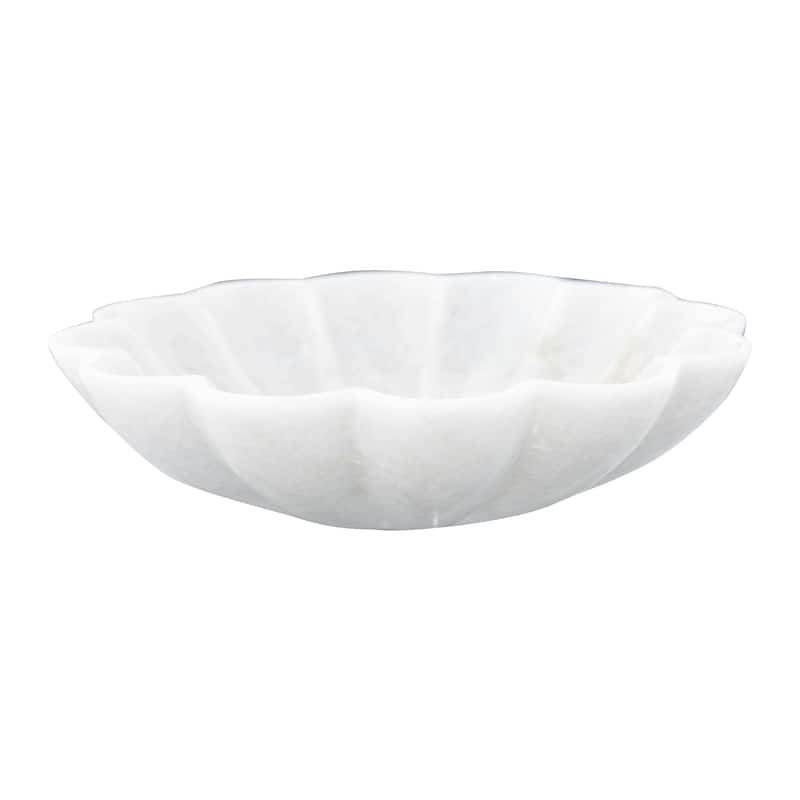 Carved Marble Flower Shape Dish