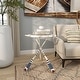 preview thumbnail 10 of 18, White Metal Ship Wheel Top Accent Table with Oar Shaped Legs