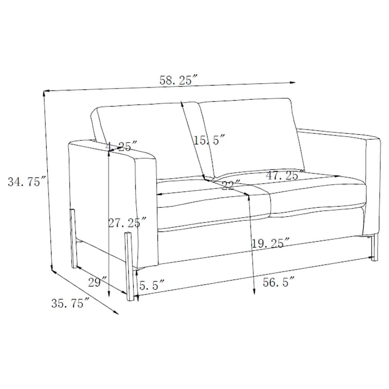 Tilly Transitional Upholstered Track Arm Loveseat