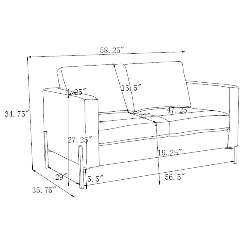 Tilly Transitional Upholstered Track Arms Sofa Set