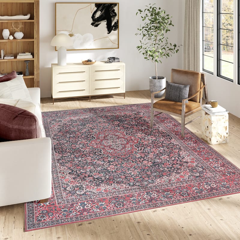 Thomasville Emporia Industrial Old World Chenille Machine Washable Non-Slip Flat Pile Area Rug Collection