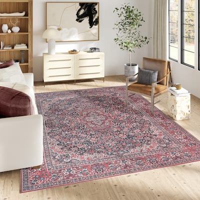 Thomasville Emporia Industrial Old World Chenille Machine Washable Non-Slip Flat Pile Area Rug Collection