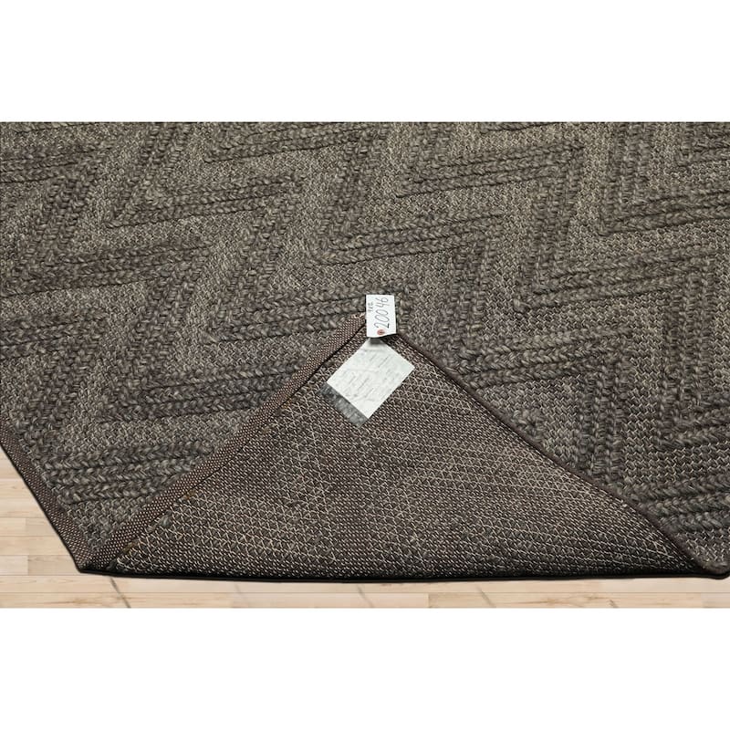 9x12 Tibetano Hand Knotted Flatweave Wool Tone on Tone Graphite Modern Rug - 9' x 12'