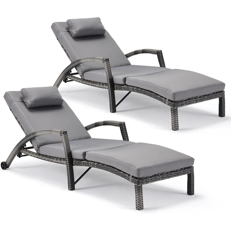EROMMY Outdoor Patio Lounge Chair, Adjustable Recliner Outdoor Lounge Chairs, Multiple Colors Available