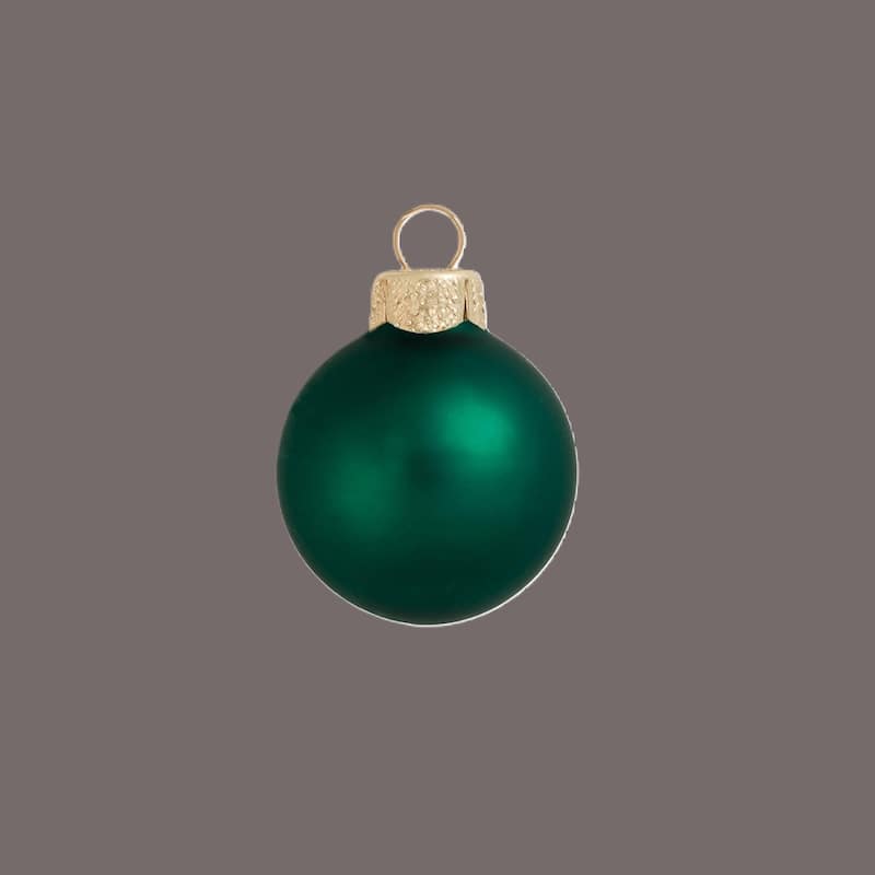 Matte Glass Christmas Ball Ornaments 2.75" 70mm Emerald Green 12ct