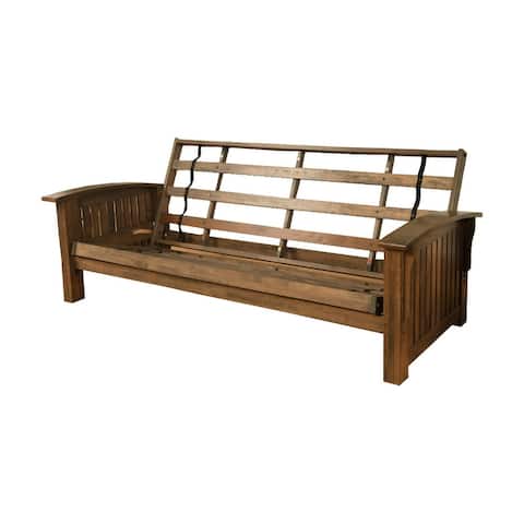 Somette Washington Queen-size Futon Frame in Rustic Walnut Finish