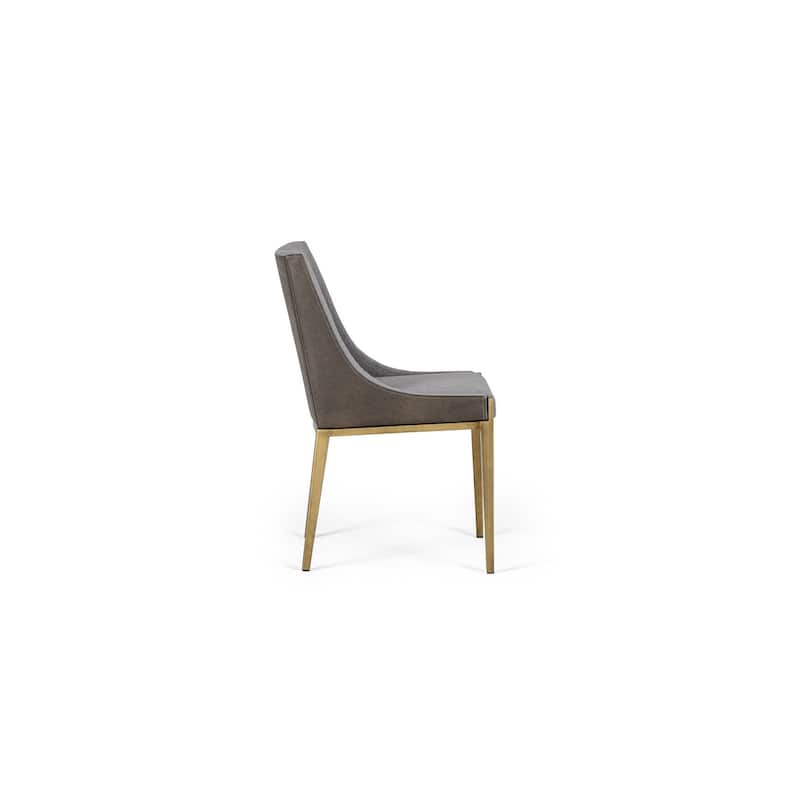 Modrest Fairview Modern Grey & Brass Dining Chair
