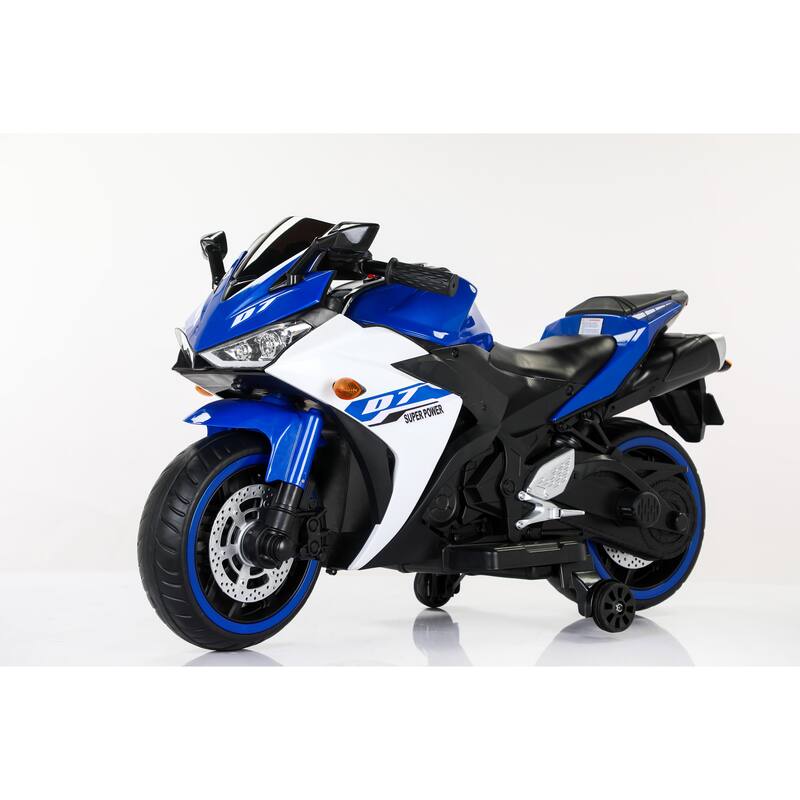 Kids 12V Ride-On Motorcycle with Manual Throttle & Foot Brake, Ideal Holiday Present