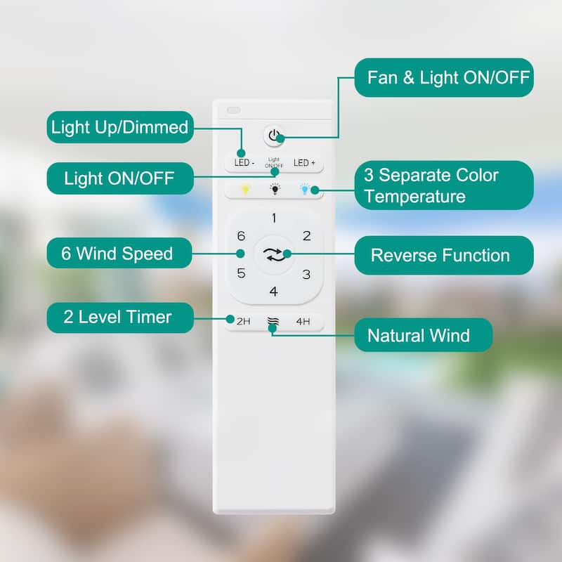 52 inch Silver Wood Ceiling Fan with Light and Remote Control - 52 Inch