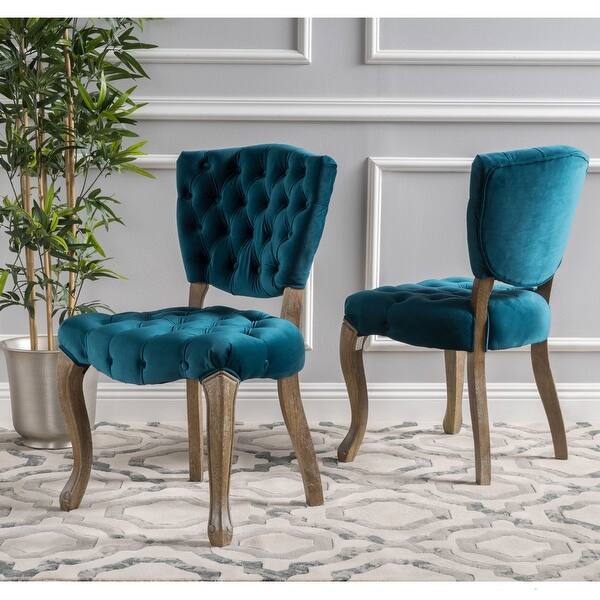 Bates Tufted Grey Fabric Dining Chairs (Set of 2) - On Sale ...