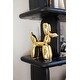 preview thumbnail 3 of 1, 11"H Ceramic Ballon Dog ,Metalic Gold
