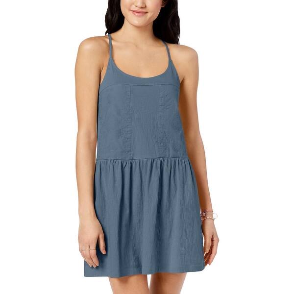 Shop Roxy Womens Juniors La Pointe Beaches Tank Dress Drop Waist