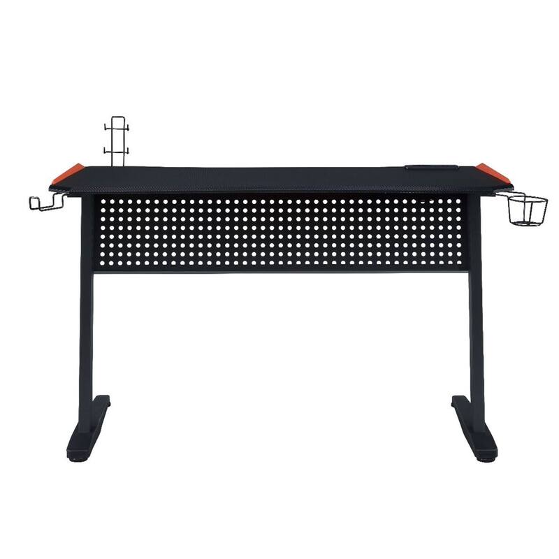 Gaming Table with USB Port in Black and Red