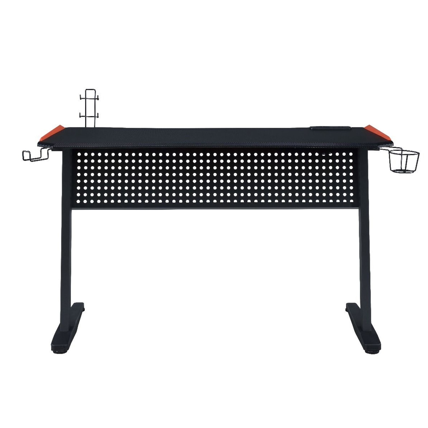 Gaming Table with USB Port in Black and Red